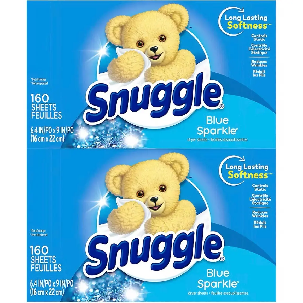 Snuggle Blue Sparkle Fabric Softener Dryer Sheets, 320 ct