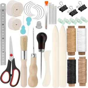 40 pcs book binding tool set, including bone clips, wax threads, cones and other accessory tools, used for DIY handmade books or book repair, sewing, scrapbooking, card making, DIY production projects
