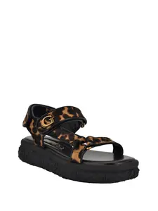 GUESS Female Lanara Leopard Strapped Sandal