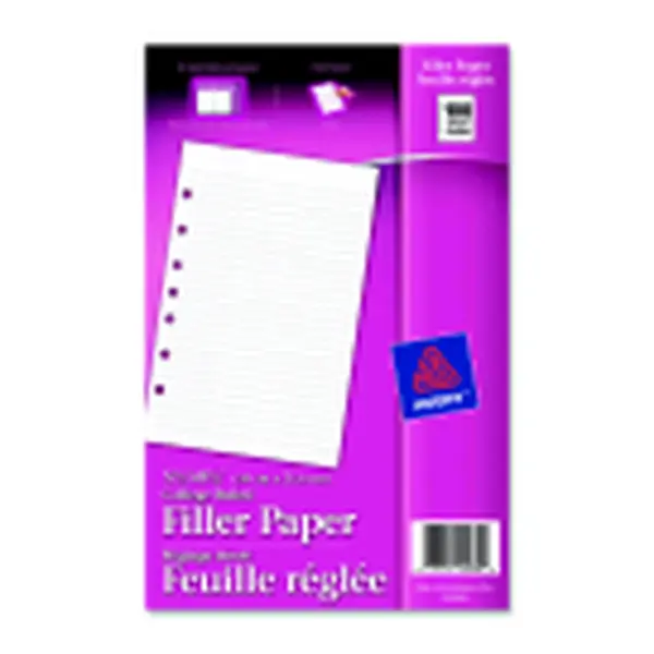 Avery Universal-Hole Punch Filler Sheets, 5.5x8.5 in White Heavyweight College Ruled Paper, 100-Pack for Small Format Binders