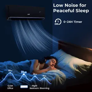 COSTWAY - Energy Star Certified 18000 BTU 21 SEER2 208-230V Mini Split Air Conditioner and Heater Black Wifi Enabled