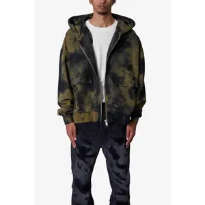 mnml Crumple Tie Dye Hoodie - Olive