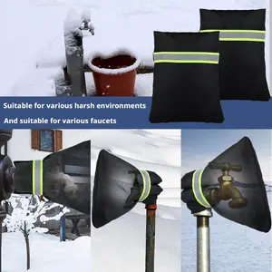 2-Piece Winter Frost Protection Outdoor Faucet Cover Set, Reusable Waterproof Dustproof Hose Protector, Thick Garden Exterior Guard