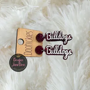 2" Layered Bulldog Spirit Earrings