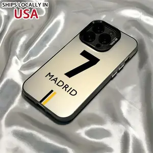 The Madrid Digital Number 7 Phone Case Is Compatible with Iphone Models 16, 15, 14, 13, 12, 11 Pro Max, X, XR, XS Max, 8, And 7 Plus, Featuring a Matte Anti-Drop Back Cover.