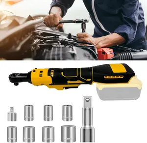 Electric Right Angle Ratchet Wrench, Socket Ratchet Wrench, Car Repair Tool for Screw & Nut Removal, Professional Power Tools Without battery