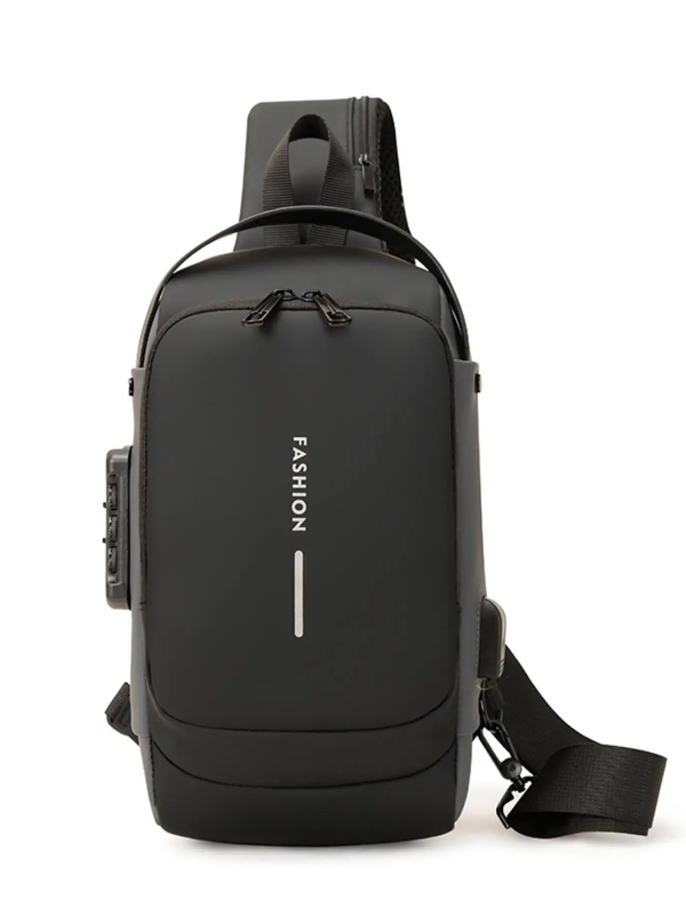 Men's Multi-function Zipper Belt Bag, Lightweight Waterproof Chest Bag with Usb Charging Port, Casual Fashion Plain Bum Bag for Daily Use Summer 2025