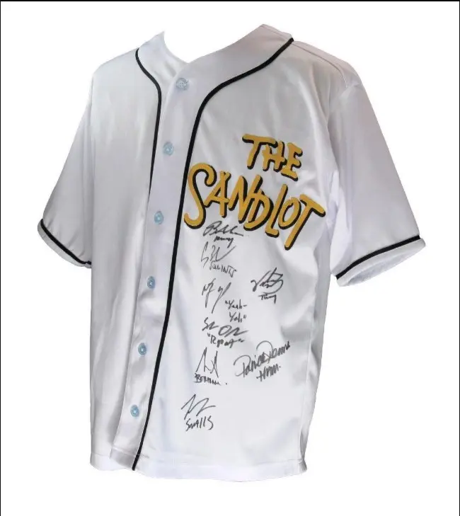The Sandlot Multi-Signed Auto by 8 Players Cast Baseball Jersey - 100% print