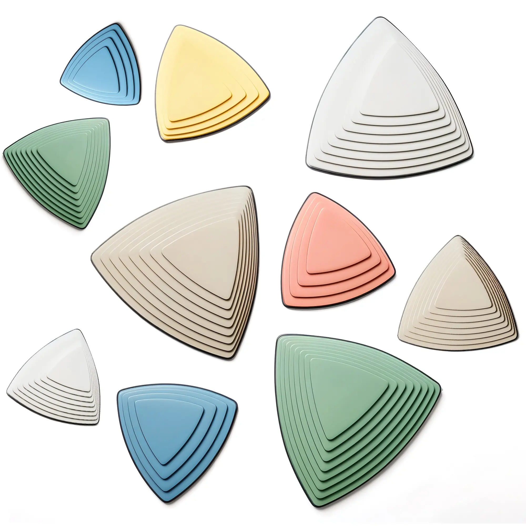 Almast Kids Triangular Balance Stepping Stones – Boho Color Set of 10 – Indoor Outdoor Balance Toy – Non-Slip Sensory Play Equipment for Toddlers – Montessori Gross Motor Skill Activity