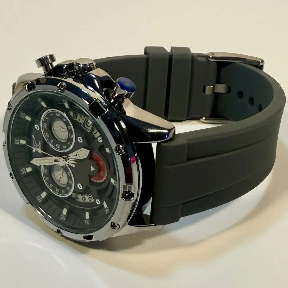 69880 Invicta S1 Rally Mens Watch 44mm Dial Stainless Steel Gray Silicone Strap