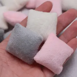 3pcs Dollhouse Mini Plush Throw Pillows, Miniature Bedroom Living Room Sofa Cushion Model Photography Prop Accessories