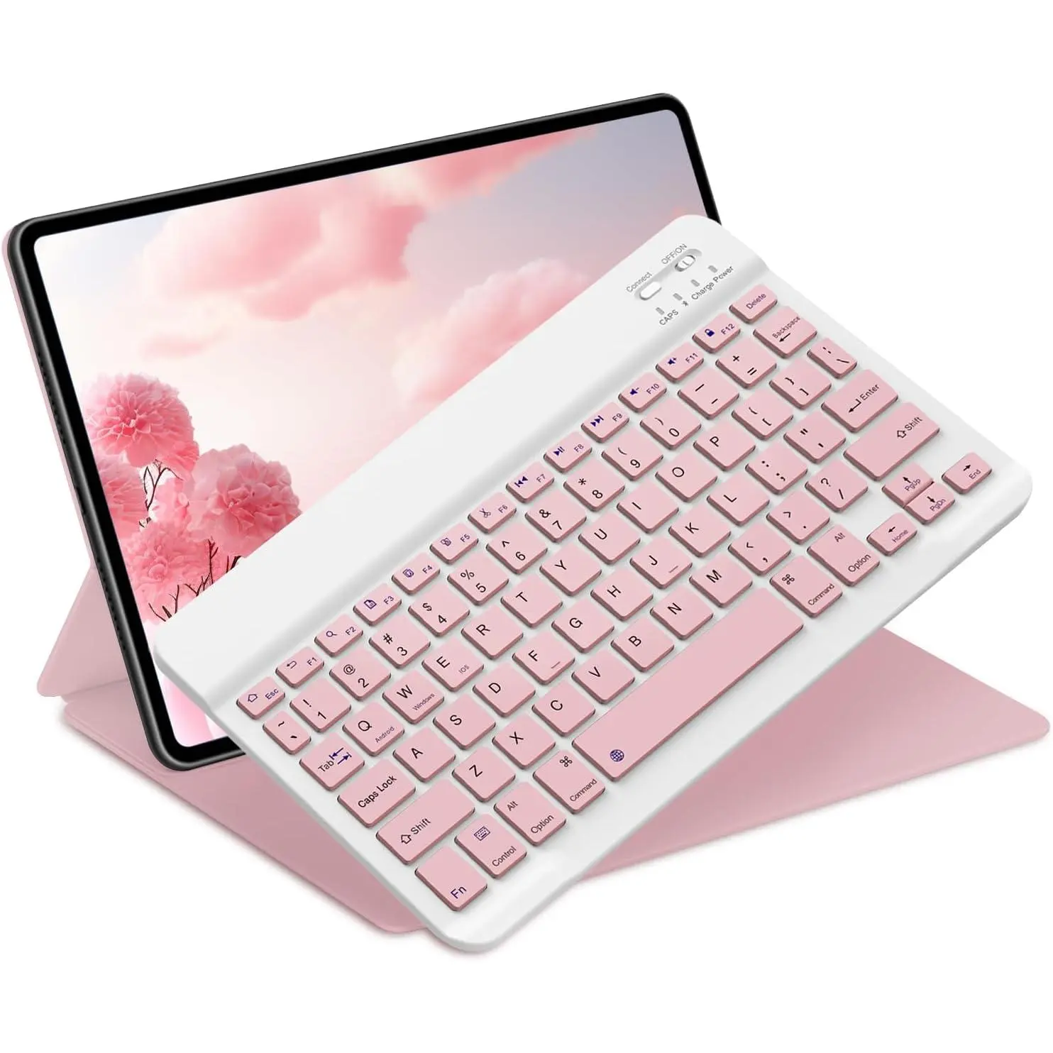 Bluetooth Keyboard , case for iPad , iPad Pro 13/12/11/10/9/8/7 inch, iPad Air 13/11th Gen, iPad mini,iPad a16, Samsung Xiaomi Tablets, etc. - travel and office accessories, ipad cases, mouse,bluetooth,Tech Gadgets Pink，Tablet Cover,