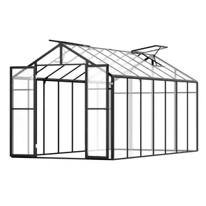 VEVOR Polycarbonate Greenhouse, TikTokShopBlackFriday, 8 x 14 Ft, Outdoor Greenhouse with 2 Vent Windows, Pavilion Styled Greenhouse with Hinged Door, Aluminum Large Walk-in Greenhouse Kit for Outside Garden Backyard