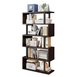 Bookshelf geometric bookcase S Shaped industrial bookshelf Storage Display Stand Shelf for Living Room Bedroom and office Room