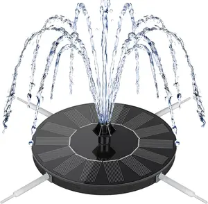Solar Bird Bath Fountains, Upgrade 1.4W Solar Fountain Pump with 8 Nozzles & 4 Brackets, Free Standing Floating Solar Powered Water Fountain Pump for Bird Bath, Garden, Pond, Pool, Outdoor