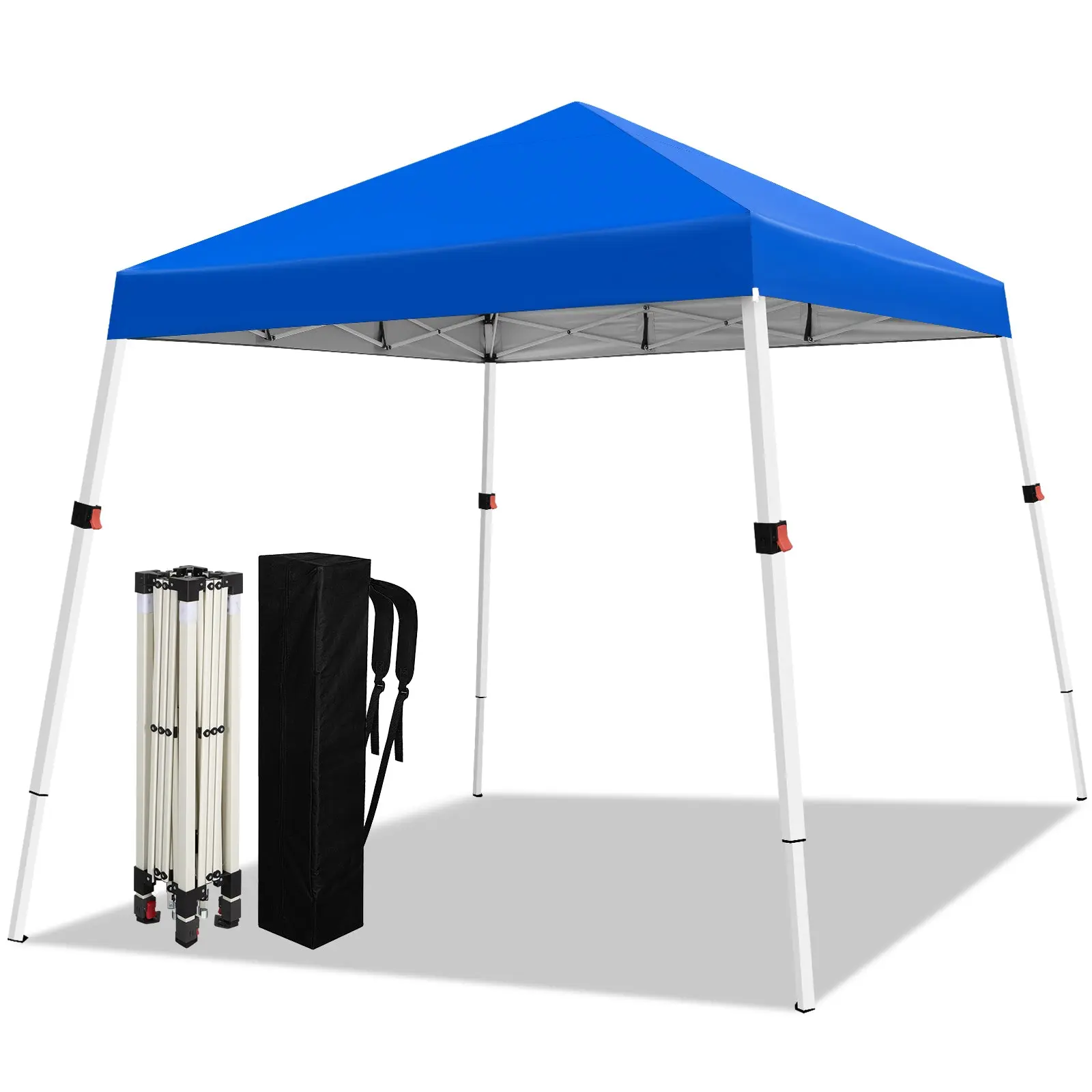 SUNSPIRE Instant Outdoor Shade Canopy 10x10, Slant Leg Shelter with One-Push Setup, Adjustable Height, 8x8 Top, Backpack for Camping, Events
