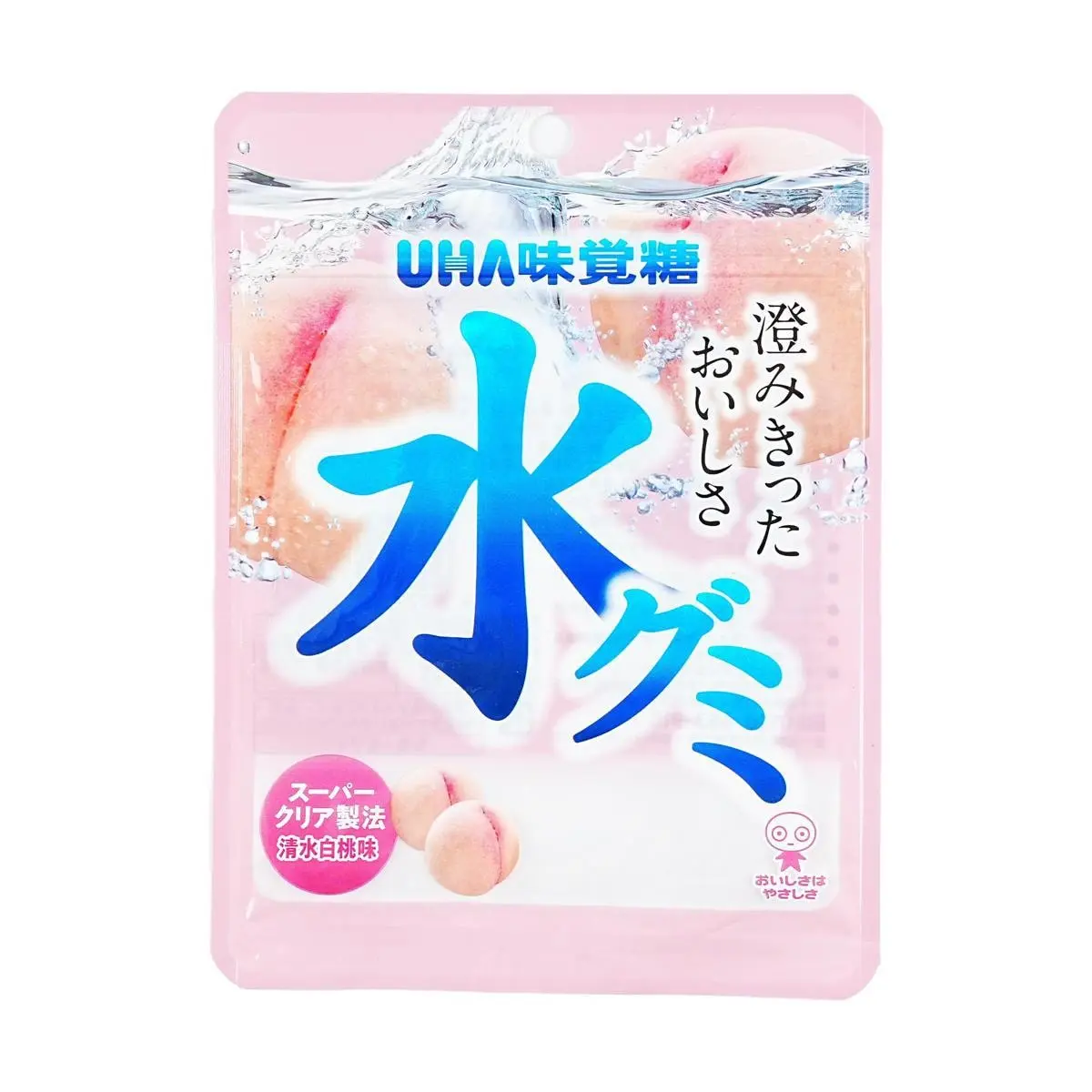UHA Transparent Water Drop Jelly Gummy Candy Water White Peach Flavor 1.4 oz UHA Transparent Water Drop Jelly Gummy Candy Water White Peach Flavor 1.4 oz