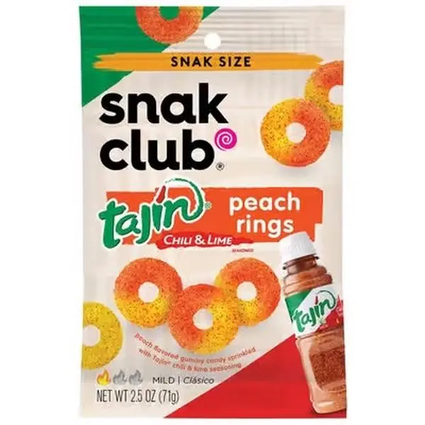 Vegan Chili and Lime Tajin Peach Rings - Spicy and Tangy Snack plug gluten free