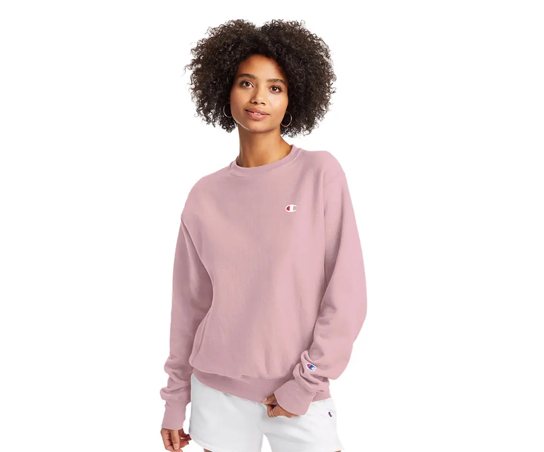 Champion Reverse Weave Round Neck Pullover Sweatshirt - Girls' Basic Active Sports Top