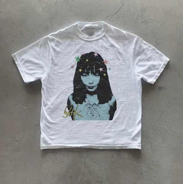 Y2k Bjork T-Shirt, Vintage Graphic Tees Gothic Grunge Y2k Emo Scene Amity Affliction Style Clothes Men Women Streetwear