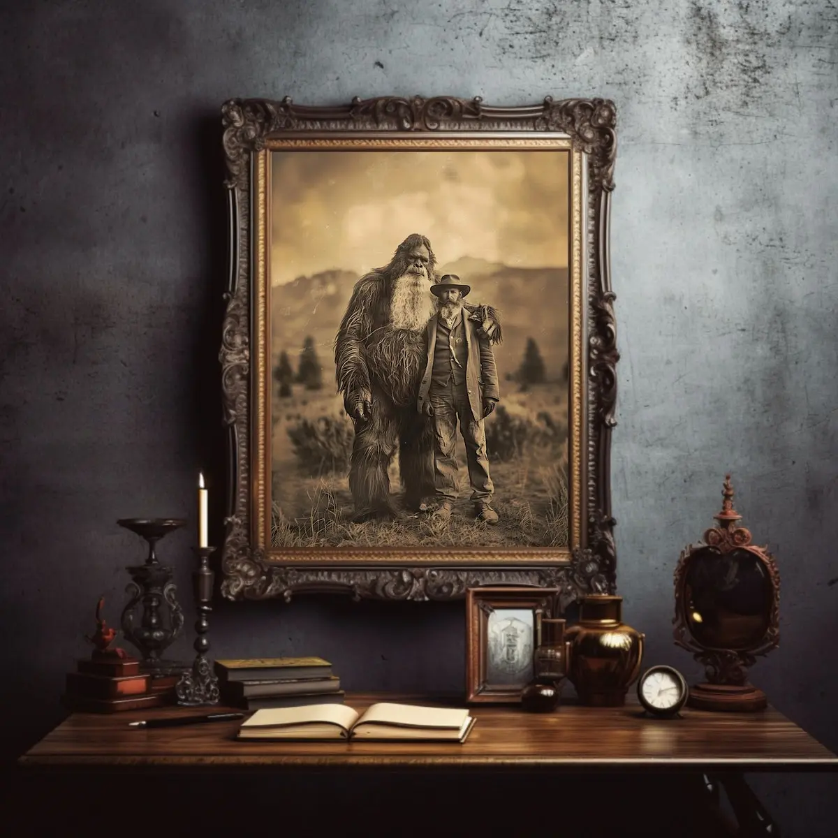 Bigfoot Unframed, Room Decor Wall Art Vintage Photograph Cryptid Sasquatch Print Mystery Wall Art 19th Century Bigfoot Poster Bigfoot Lover Gift