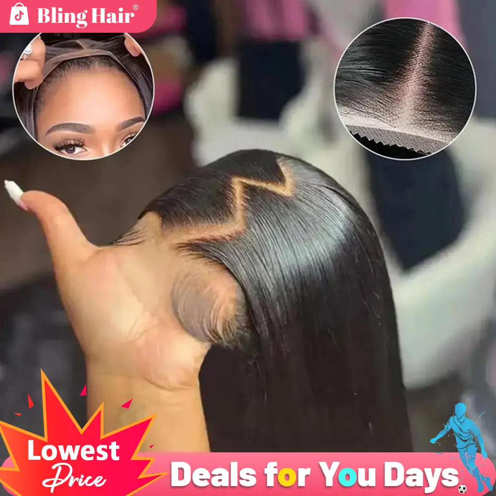 Bling Hair Wear and Go Glueless Human Hair Wigs Pre-cut Lace 7x5 Body Wave/Straight/Deep Wave Human Hair Wigs For Women Ready To Wear
