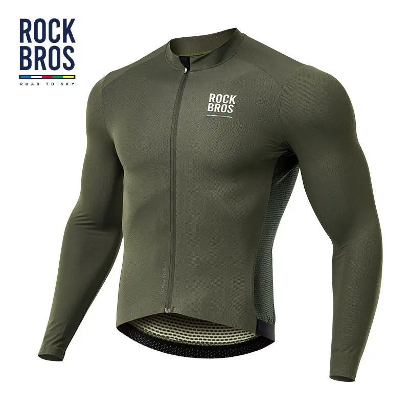 ROCKBROS Cycling Jersey for Men Breathable Long Sleeves Road Bike Jersey Summer Slim Outdoor Bicycle Clothing, Sports Jersey, Bike Shirt