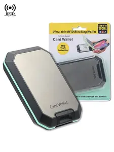 RFID Blocking Slim Wallet Case Small Credit Card Holder Bank Cardholder Money Bag Fashion Cool Portable Aluminum Wallets for Men, Gift for Father's Day, GIft for Birthday