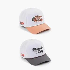 Super Deal 2-in-1 Breezy Golf Rope Hat – Peach & Grey Edition Pack _ “Have A Day” Snapback Combo - Tour Championship x Breezy Golf