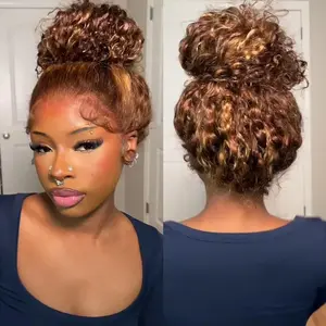 ISEE HAIR Wear Go Water Wave Highlight Brown 360 Pre-Cut Lace Frontal& Pre-Plucked Hairline Glueless Wig Invisi Draw-strings Glueless Human Hair Wigs Full Frontal Combs Vacation Hair Summer Vibe #greenish#TikTokShopSpringGlowUp