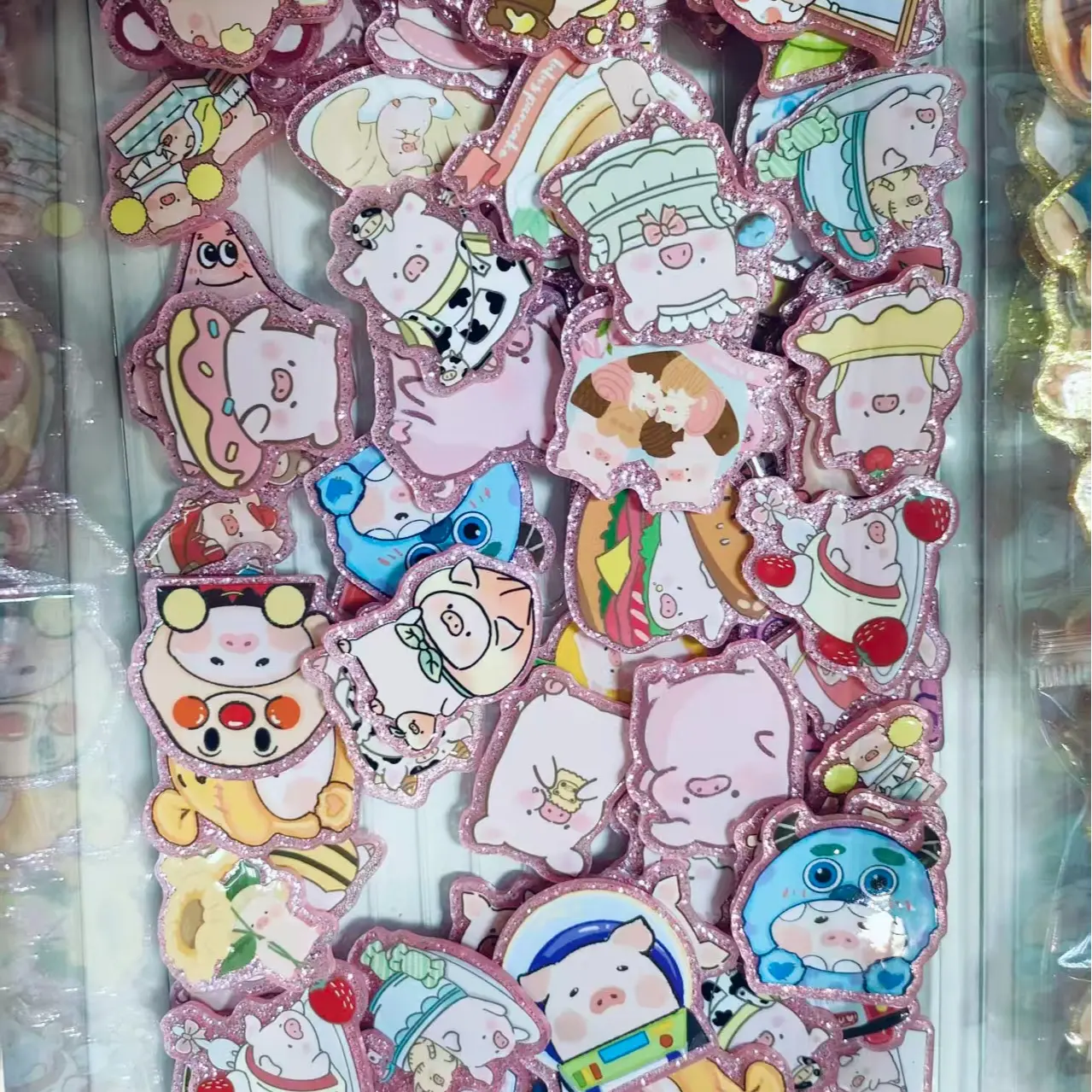 diy acrylics glitter keychain cute flatback