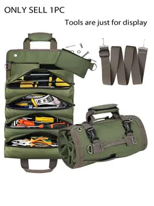 Multi-pocket tool roll bag with shoulder strap, tool storage organizer, Tool Pockets, foldable tool tote bag for home and car repairs Only 1 piece for sale