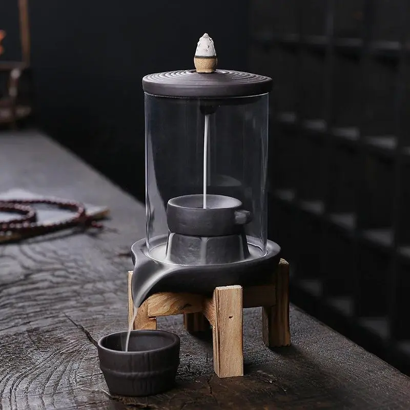 Creative Backflow Burner, Bakhoor Burner, 1 Count Desktop Incense Fountain Candlestick without Incense, Home Decor Ornaments for Living Room Bedroom Office, Scent, Aromatherapy Scent Diffuser, Room Aromatizer
