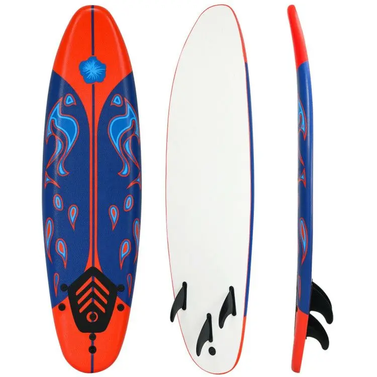 6ft Surfboard for Adults & Beginners, 20.5in Size, 10 lbs Weight, 3 Detachable Fins, with Included Leashes