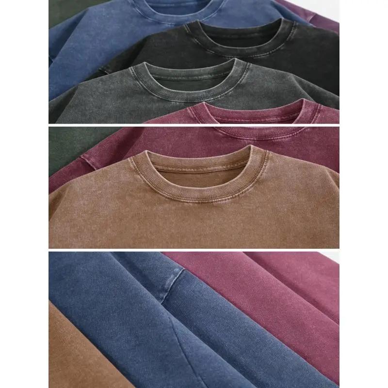 3 Pack Vintage Acid Wash Oversized Tees Unisex Heavyweight Cotton Baggy Casual Shirts