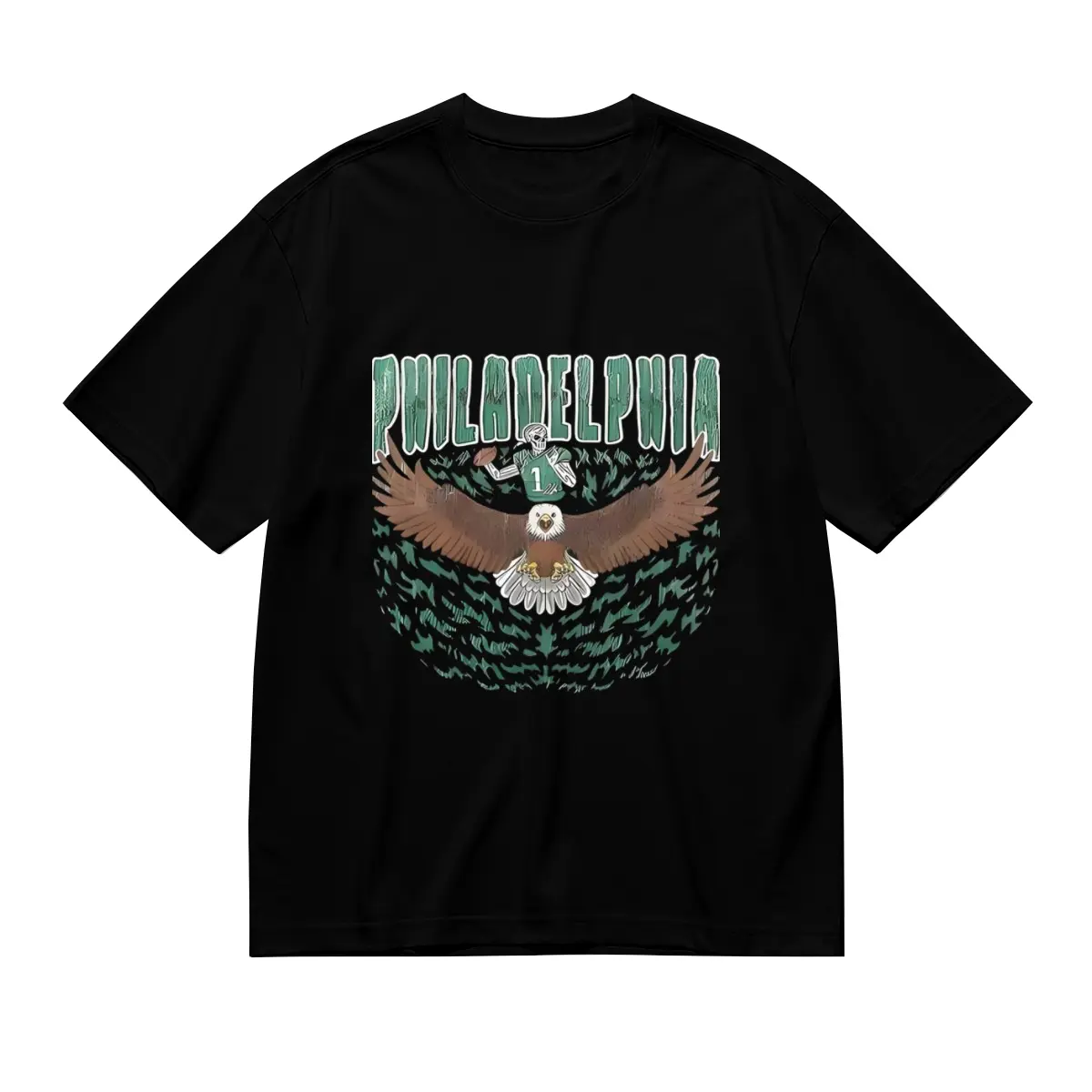 T-Shirt with Philadelphia Eagle Football Player Graphic |   Breathable Casual Tee for Outdoor Sports & Daily Streetwear,weird