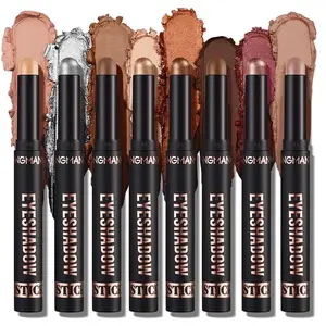 Cream Eyeshadow Stick Gift Set, 8 PCS Soft Smooth Matte Earth & Bright Metal Color Contour Sticks, Waterproof & Long-Lasting