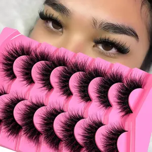 False Eyelash Kit, 7 Pairs DIY Eyelash Extensions, Wispy Lashes, Fluffy False Eyelashes, Natural Look Eye Makeup Strip Lashes for Women/girls Eye Extensions, Eyelash Clusters, Eyelash Set