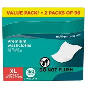 XL Disposable Washcloth Wipes – 192 Count, Soft and Strong Cleaning Pack
