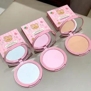 Cute Bear Pattern Pressed Powder, 1 Count Long Lasting Lightweight Oil Control Powder, Makeup Setting Powder, Face Makeup Accessories for Women & Girls