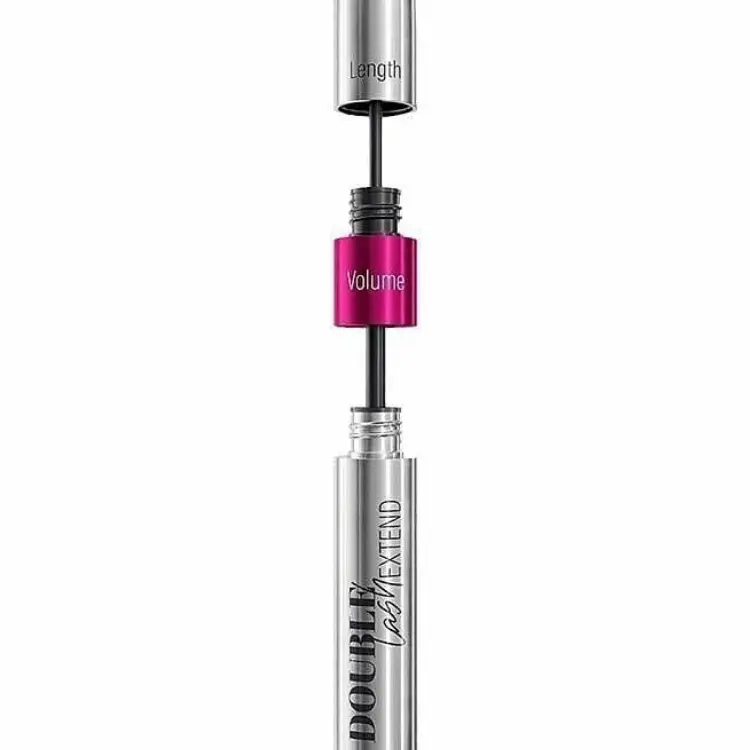 Double Lash Extend Mascara, 2-Step Volumizing and Lengthening Formula with Twisting Silicone Brush for a False Lash Effect, Makeup, 0.41 fl oz, Cosmetic, Voluminous Lengthening Mascara, Silicone Brush Wand, Mascara Lashes