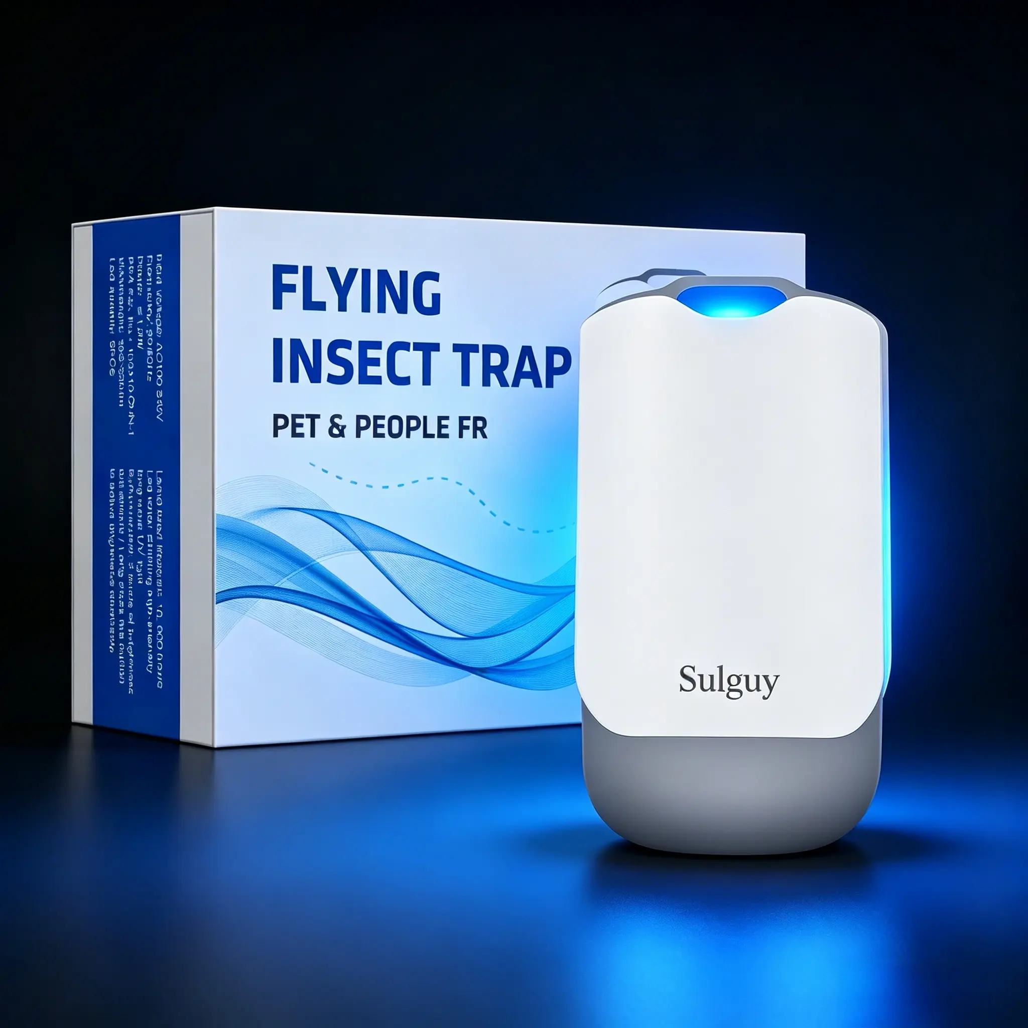 Sulguy Flying Insect Trap, Plug-In Fruit Fly & Gnat Killer with 2 Refill Glue Cards, Indoor UV Light Bug Catcher, Pet & Family Safe, Compatible with M364A Traps