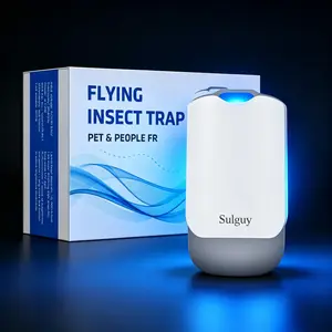 Sulguy Flying Insect Trap, Plug-In Fruit Fly & Gnat Killer with 2 Refill Glue Cards, Indoor UV Light Bug Catcher, Pet & Family Safe, Compatible with M364A Traps