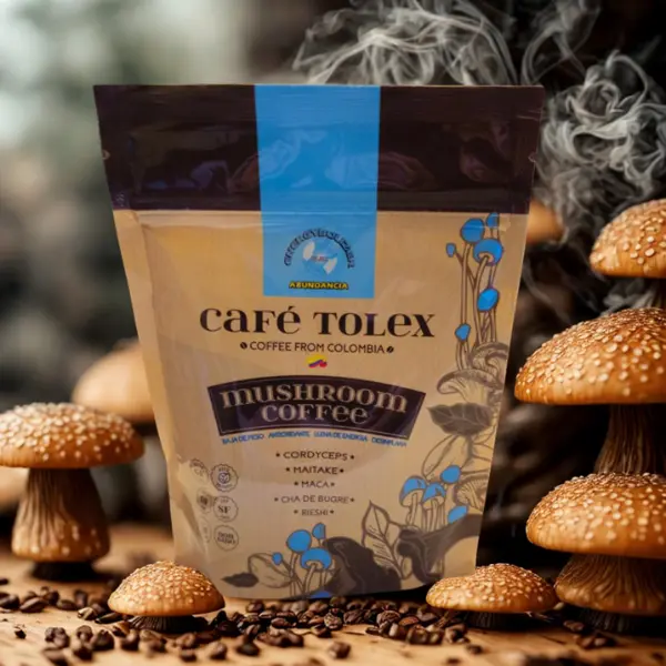 TOLEX Coffee Premium with Mushrooms and Piloncillo - Intense Flavor and Natural Aromas - Includes Cordyceps, Reishi, Chaga, and Maca - Perfect for Morning or Midday Snack - USA Origin