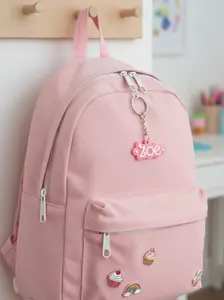 Girlie Style Custom Name Keychain – Pink Personalized Kids Backpack Tag