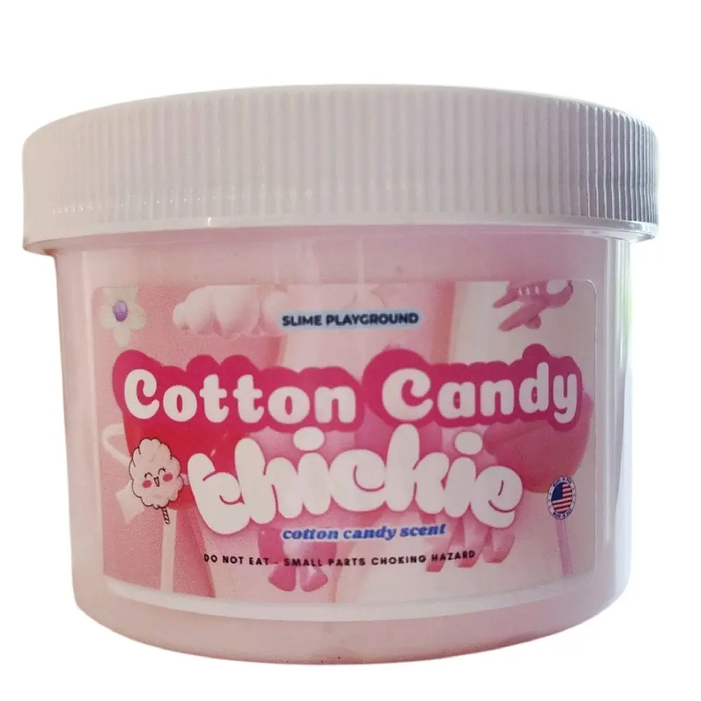 Cotton Candy Thickie Slime - 8 oz Jar + Surprise Squishy - Non-Sticky - Sensory