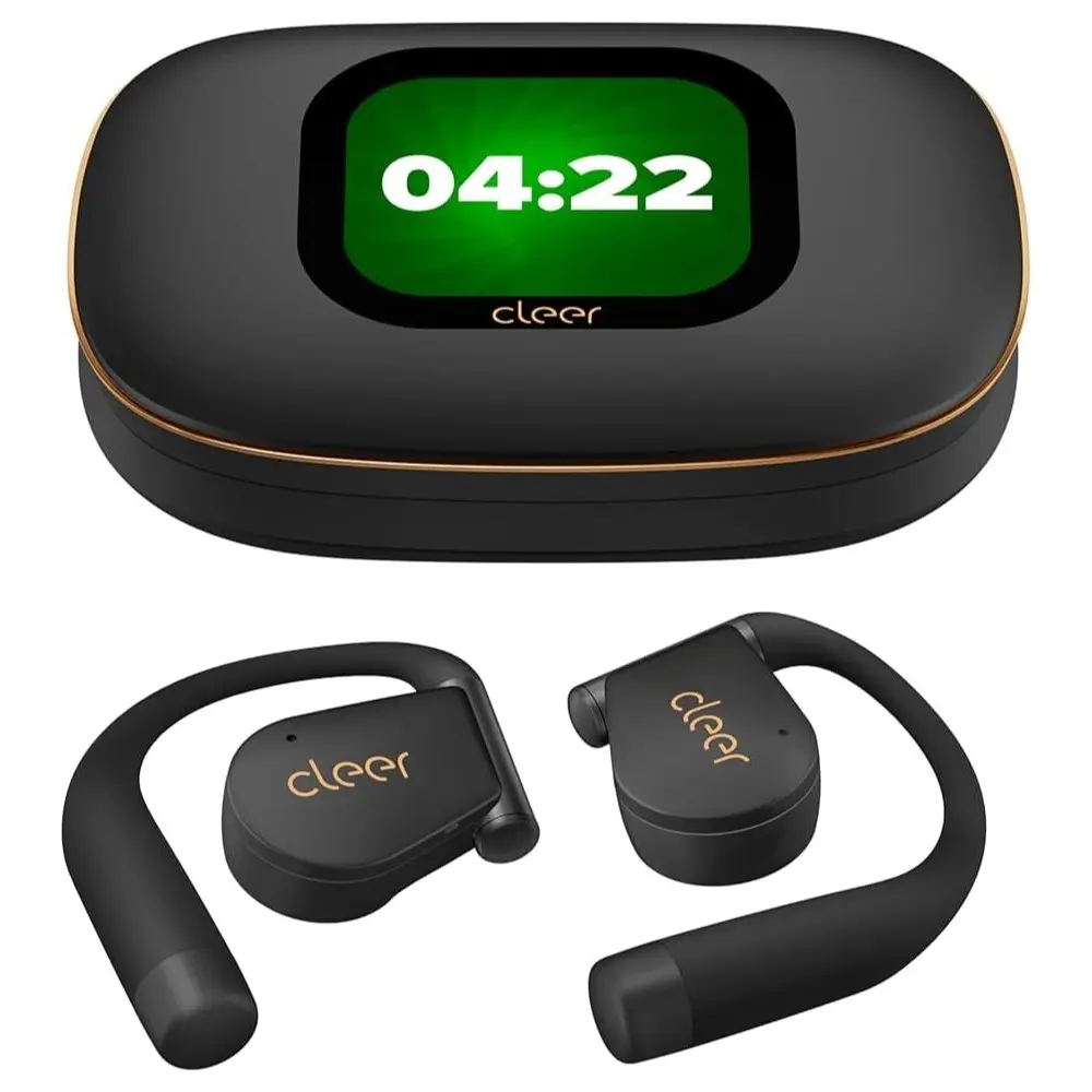 Cleer ARC 5 Portable Open-Ear Bluetooth Wireless Earbuds with Ear Hooks, Dolby Atmos, THX Spatial Audio, 60H Battery, USB-C Fast Charging, IPX7 Waterproof, 11.5g, 65Hz-40kHz, App Support, Running Fit for Outdoor Activities & Multi-Device Use, Headphone