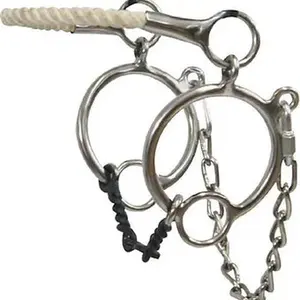 5" Showman Rope Nose Hackamore Dogbone Snaffle Bit