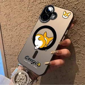 cute Corgi magsafe Magnetic Ultra-Thin Phone Case for use with iphone 17 air 16 pro max 15 plus 14 pro 13/12/11 kawaii doggy phone cases for iphone X/XS XSMAX wireless charging trending phone case