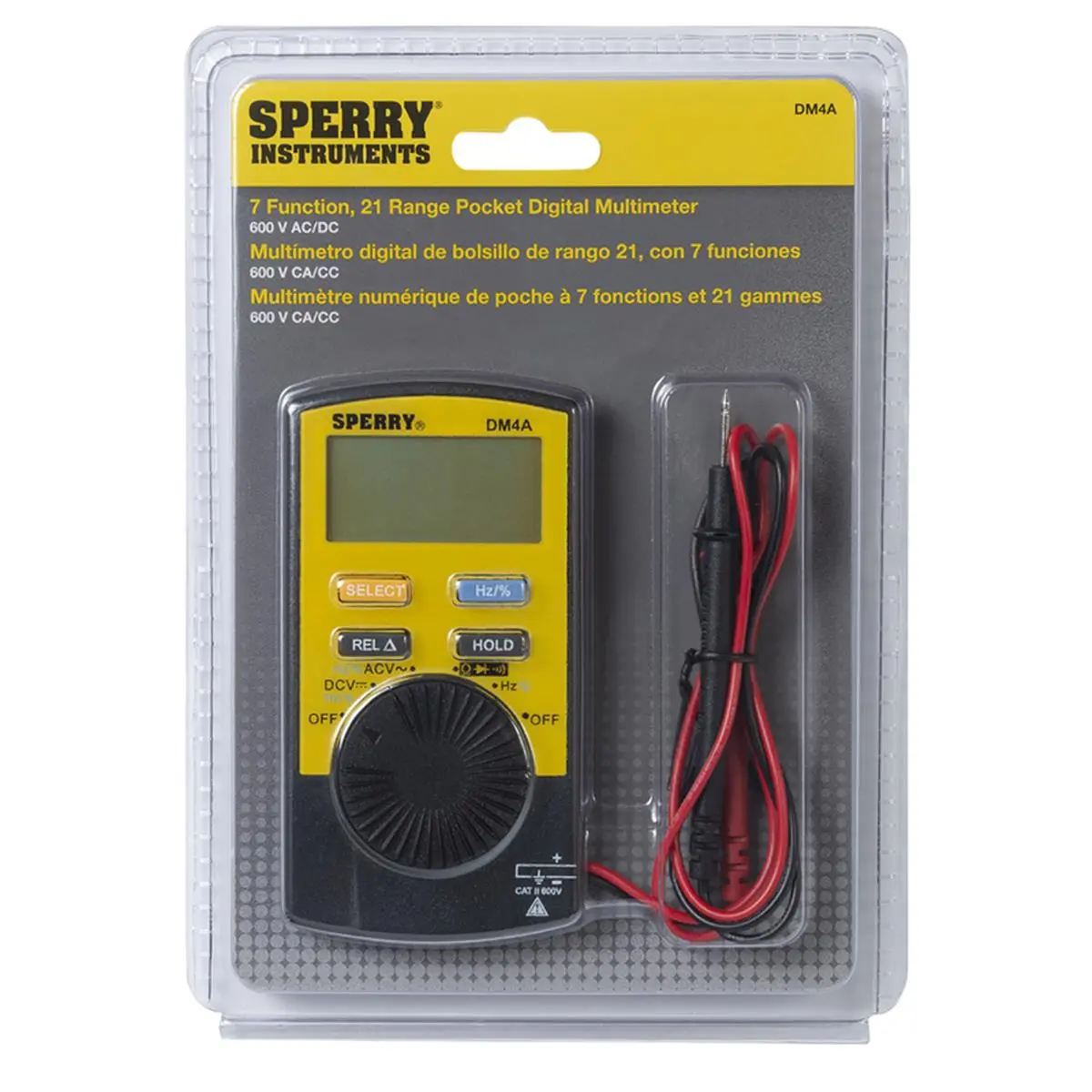 Sperry Digital Multimeter - Multi-Voltage 2V,20V,200V,1000V AC/DC Compatibility, Auto Shutoff, Motorcycle & Car Repair Diagnostic Tool for Home, Plugs Testing